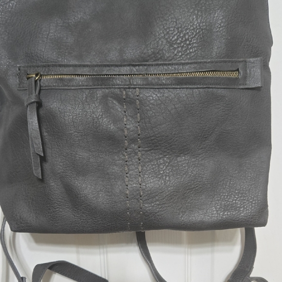 Universal Thread Gray Vegan Leather Backpack - Picture 2 of 5